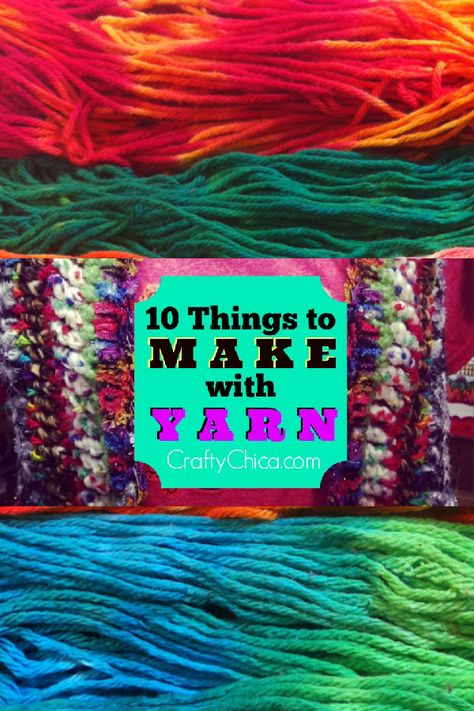 10 totally awesome things to make with yarn! #craftychica #yarncrafts Embroidery Floss Projects, Things To Make With Yarn, Boho Yarn, Easy Yarn Crafts, Light Crafts, Yarn Inspiration, Tie Dye Diy, Mason Jar Crafts Diy, Diy Wedding Favors