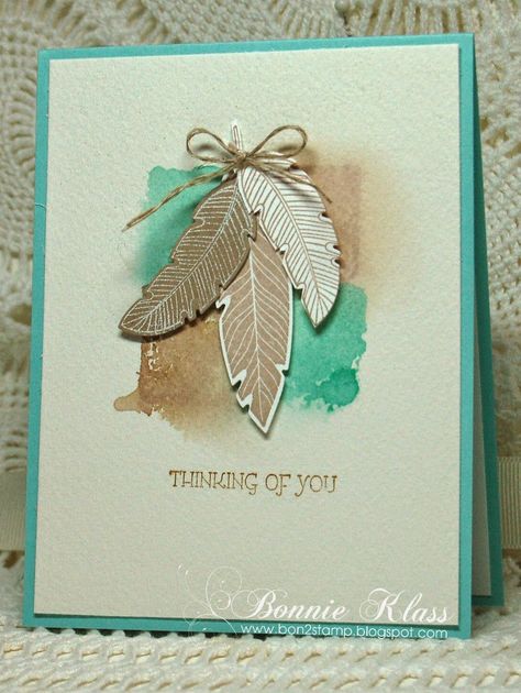 Feather Cards, Tuxedo Black, Leaf Cards, Hand Made Greeting Cards, The Visit, Making Greeting Cards, Friendship Cards, Stamping Up Cards, Fall Cards