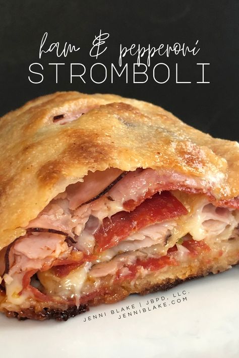 Photographer | Baker | Blogger Pepperoni Stromboli Recipe, Ham Stromboli, Stromboli Recipe Pepperoni, Quick Easy Pizza Dough, Pepperoni Stromboli, Pepperoni Calzone, Family Favorite Casseroles, Stromboli Recipe, Calzone Recipe