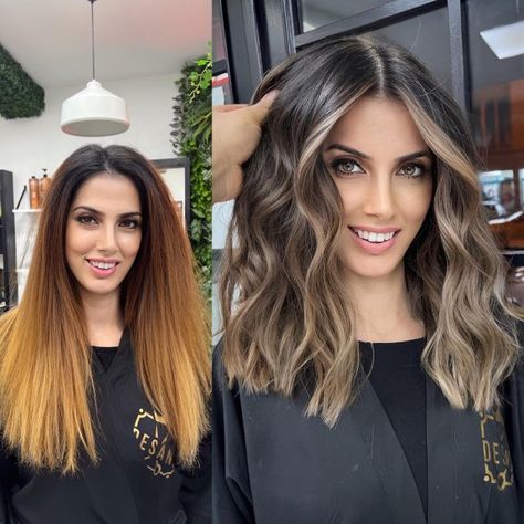 Blonde Front Highlights, Highlights Summer, Brunettes Highlights, Short Dark Hair, Brunette Hair With Highlights, Face Shape Hairstyles, Black Hair With Highlights, Sandy Blonde, Dark Hair With Highlights