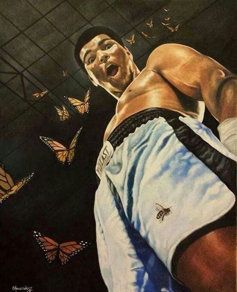 Float like a butterfly Sting like a bee Muhammad Ali Art, Muhammad Ali Boxing, Mohamed Ali, Muhammed Ali, Boxing Posters, Mohammed Ali, Float Like A Butterfly, 얼굴 그리기, Photographie Portrait Inspiration