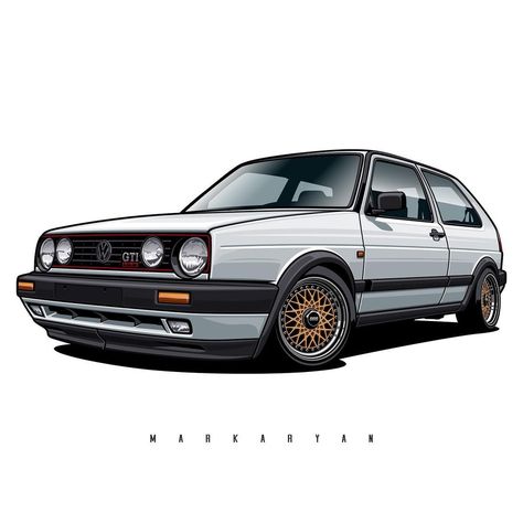 Oleg Markaryan on Instagram: “Volkswagen Golf II GTI especially for @aminerira. Order illustration of your car. Write me in Direct Message or email. Contact in BIO.…” Oleg Markaryan, Order Illustration, Gti Car, Van Volkswagen, Hot Wheels Garage, Bmw Art, Vw Art, Golf Art, Golf Mk2