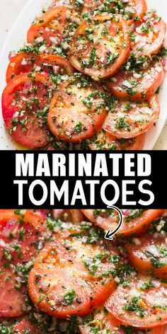 Healthy Simple Side Dishes, Sliced Tomatoes, Tomato Dishes, Fresh Tomato Recipes, Marinated Tomatoes, Tomato Salad Recipes, Vegetable Side Dishes Recipes, Salad Pasta, Side Dishes Recipes