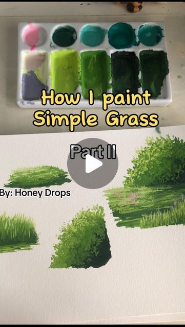 How To Paint Grass Acrylic Step By Step, Paint Grass Acrylic, How To Paint Grass Acrylic, How To Paint Grass On Canvas, Painting Grass With Acrylics, Grass Painting Tutorial, Grass Acrylic Painting, Painting Grass, Book Reference