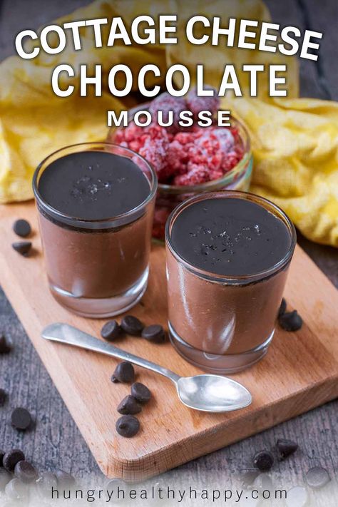 Chocolate Cottage Cheese Recipes, Desserts Using Cottage Cheese, Cottage Cheese Mouse, Cottage Cheese Protein Powder Recipes, Cottage Cheese Desserts Healthy, Chocolate Cottage Cheese Cheesecake, Things To Do With Cottage Cheese, Peanut Butter And Cottage Cheese, Cottage Cheese Cocoa Powder