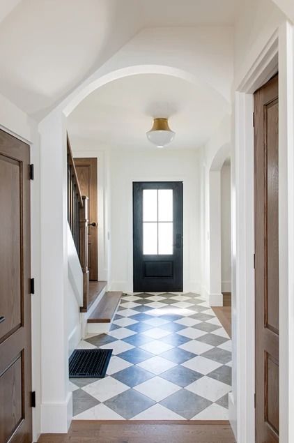 HOME Stairs And Hallway Ideas, Entry Tile, Foyer Flooring, Tiled Hallway, Dream Farmhouse, Floor Renovation, Renovation Inspiration, Foyer Design, Entry Hallway