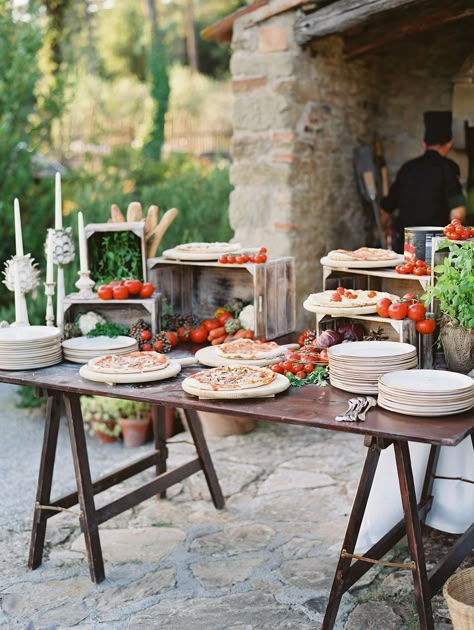 Pizza Station, Pizza Wedding, Pizza Buffet, Italian Inspired Wedding, Italian Party, Wedding Reception Fun, Pizza Bar, Reception Food, Wedding Reception Food