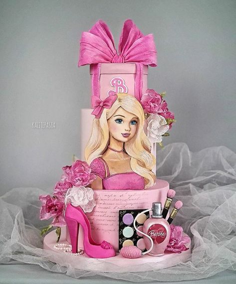 Barbie Cake Designs, Kue Fondant, Elegant Cake Design, Glam Birthday, Number Birthday Cakes, Barbie Birthday Cake, Barbie Theme Party, Fondant Cake Designs, Barbie Doll Set