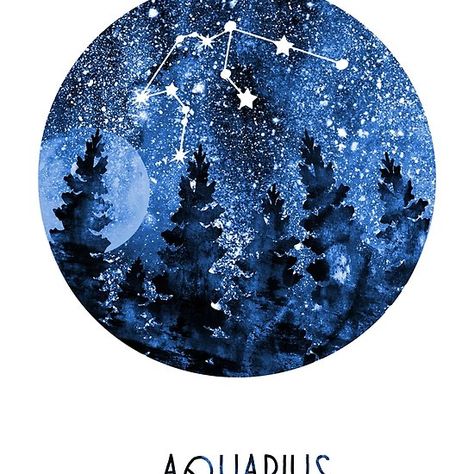 Aquarius Painting Ideas, Zodiac Painting Ideas, Aquarius Painting, Poster Aquarius, Constellation Aquarius, Constellation Wall Art, Constellation Wall, Zodiac Sign Aquarius, Aquarius Art