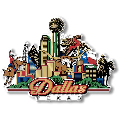 PRICES MAY VARY. Durable .100" Thick Flexible Rubber Construction Features an exciting collage of Dallas, TX icons Made in the U.S.A. by Ideaman, Inc., the manufacturers of the Original Classic souvenir magnets! "Jumbo-Sized" Magnet Measures 4.4" x 3.2" Great for the Vintage Souvenir Magnet Collector! This Dallas Skyline Magnet features a composition of illustrated icons from Dallas, Texas! This Classic Magnet is perfect for any refrigerator or metal surface and they make a great gift or souveni Illustrated Icons, Texas Tattoo, Dallas Travel, Dallas Skyline, Good Whiskey, Distance Gifts, Texas City, Long Distance Gifts, Skyline Art