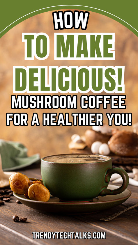 COME and discover the unique flavors of mushroom coffee with our easy guide! 🍄☕️ Step-by-step, learn how to blend earthy mushrooms with rich coffee for a nutritious boost that doesn't skimp on taste. Perfect for coffee lovers looking to add a healthy twist to their morning routine! Click to find out how to make this wellness wonder in your own kitchen. 🌟 #MushroomCoffee #HealthyLiving #CoffeeTime Mushroom Coffee Smoothie, Diy Mushroom Coffee Recipe, How To Make Mushroom Coffee, Ryze Mushroom Coffee Recipes, Diy Mushroom Coffee, Mushroom Coffee Recipe, Mushroom Coffee Benefits, Coffee Additives, Best Coffee Creamer