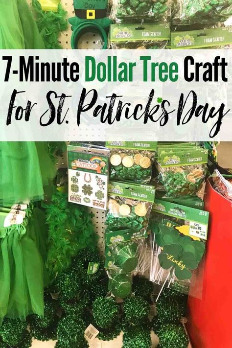 A fun and festive Dollar Tree DIY St. Patrick's Day decor craft that takes less than 10-minutes! Lucky You! #StPatricksDay #StPatricksDayDecor #StPatricksDayDIYDecor #DollarTree #DollarTreeStPatricksDayDecor #StPatricksDayDollarStore #StPatricksDayTree #StPatricksDayDecorationIdeas St Patrick's Day Tree, Diy St Patricks Day Decor, Sant Patrick, Diy Holiday Decorating, St. Patrick's Day Diy, St Patricks Decorations, Mantle Decorations, Diy Tree Decor, St Patricks Day Crafts