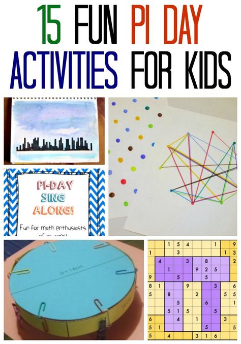 15 Fun Pi Day Activities For Kids on March 14 every year.  #piday #pidaymath #pidayforkids Pi Activities, Stem Ideas For Kids, Pi Day Activities, Math Night, Geometry Lessons, Math Activities For Kids, Stem Ideas, Pie Day, Math Geometry