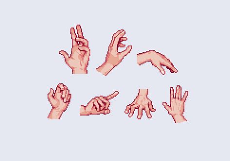 Pixel Art Hands, Hand Pixel Art, Pixel Art Hand, Hand Studies, Pixel Character, Arm Drawing, Pixel Art Landscape, Pip Boy, Pixel Art Tutorial