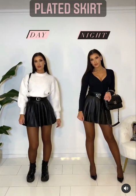 Spring Black Boots Outfit, Skater Skirt Outfit Winter, Leather Pleated Skirt Outfit Winter, Leather Pleated Mini Skirt Outfit, Lace Top And Skirt Outfit, Pleated Mini Skirt Outfit Winter, Black Pleated Skirt Outfit Winter, Plaid Pleated Skirt Outfit, Leather Pleated Skirt Outfit