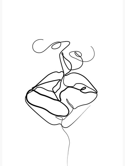 Kiss Drawings Minimalist, Art Mouth Drawing, Mouth Line Art, Kissing Line Art, Kiss Line Art, Mouth Art, Kiss Illustration, Drawing Mouth, Art Mouth