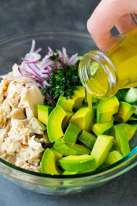 Avocado Tuna Salad Recipe | Avocado Salad #avocado #tuna #salad #cucumber #healthy #lunch #dinneratthezoo Tuna Salad Cucumber, Avocado Tuna Salad Recipe, Body Wraps Recipe, Good Protein Foods, Avocado Tuna, Salad Cucumber, Avocado Tuna Salad, Salad Avocado, Tuna Avocado