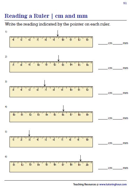 Reading Rulers in Centimeters and Millimeters Measurement Anchor Chart, Reading A Ruler, Printable Ruler, Measurement Worksheets, Measuring Length, Ruler Measurements, Mathematics Worksheets, Reading At Home, Math Methods