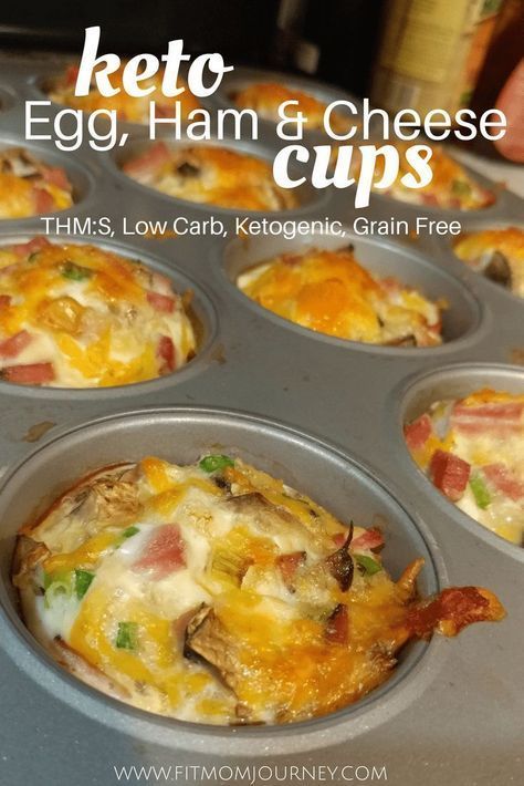 Looking for an amazingly tasty and easy breakfast idea that is Keto Friendly, THM Friendly, and Low Carb? Your whole family will love these Keto Ham Egg Cups, whether they�re keto or not! Ham And Cheese Cups, Ham Egg Cups, Keto Cups, Cheese Cups, Desayuno Keto, Paleo Foods, Keto Os, 1200 Calorie, Healthy Style