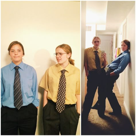 Dwight and Jim for Halloween was the best idea ever. THE OFFICE. Dwight Halloween Costume, The Office Halloween Costumes, Jim And Dwight, Jim Office, The Office Costumes, The Office Halloween, Office Halloween Costumes, Office Halloween, Halloween Coustumes