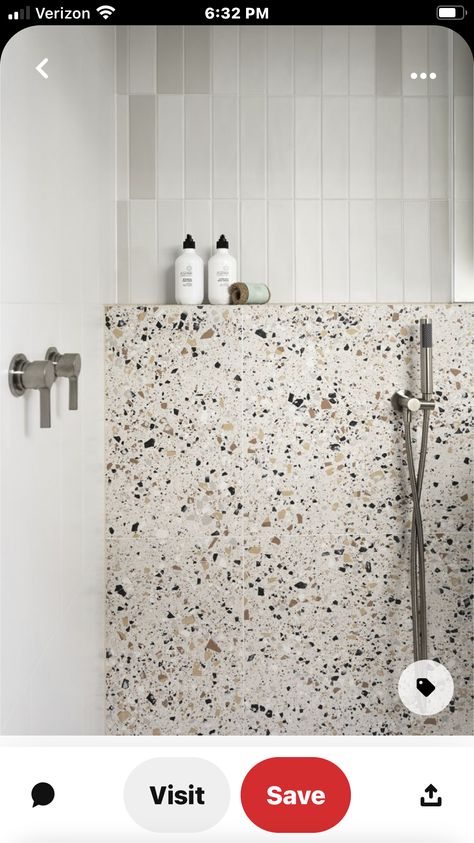 Terrazo Bathroom Floor, Terrazzo Bathroom Wall, Terrazzo Bathroom Floor, Bathroom Terrazzo, Tiles Terrazzo, Terrazzo Bathroom, Tub Design, White Bathroom Tiles, Tub Ideas