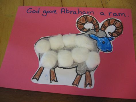 Cute preschool craft for Abraham and Isaac story Abraham Is Tested Craft, Ram Craft For Kids, Isaac Sacrifice Craft For Kids, Abraham And Isaac Craft Preschool, Abraham Offers Isaac Craft, Abraham Sacrifices Isaac Craft, Abraham And Isaac Activity, Abraham And Isaac Craft, Bible Lessons For Preschoolers