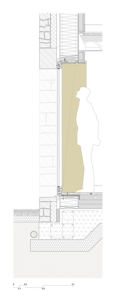 via © Tierney Haines Architects Facade Detail, Architects House, Architecture Portfolio Layout, Detail Drawing, Window Architecture, Architecture Drawing Sketchbooks, Architecture Drawing Plan, Stone Facade, Architectural Section