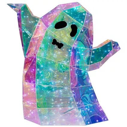 Light-Up Prismatic LED Ghost Decoration, 12in x 16.3in Disney Princess Superhero, Witch Headband, Halloween Juice, Costume Accessories Diy, Horror Movies Scariest, Ghost Decoration, Halloween Store, Halloween Spider Web