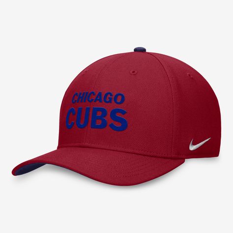 Sweat-wicking technology and a lightweight design help the Chicago Cubs Classic99 Swoosh Hat keep your head cool but still properly covered. An embroidered wordmark across the crown and contrast-color undervisor help give you an authentic ballpark look. Mlb Hat, Design Help, Chicago Cubs, Fitted Hats, The Crown, Men's Nike, Your Head, Nike Dri Fit, Contrasting Colors