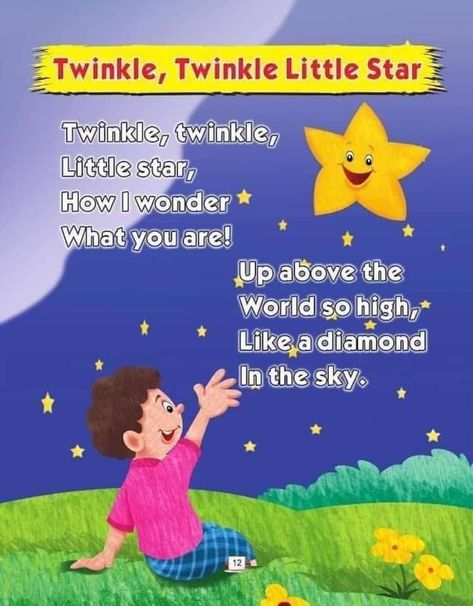 Twinkle, Twinkle little star poem. Kindergarten and preschool poem for kids. homeschooling worksheet Best English Poems, Poem Kindergarten, Star Poem, Rhyming Poems For Kids, Urdu Poems For Kids, Nursery Poem, Poem For Kids, Poems About Stars, Hindi Poems For Kids