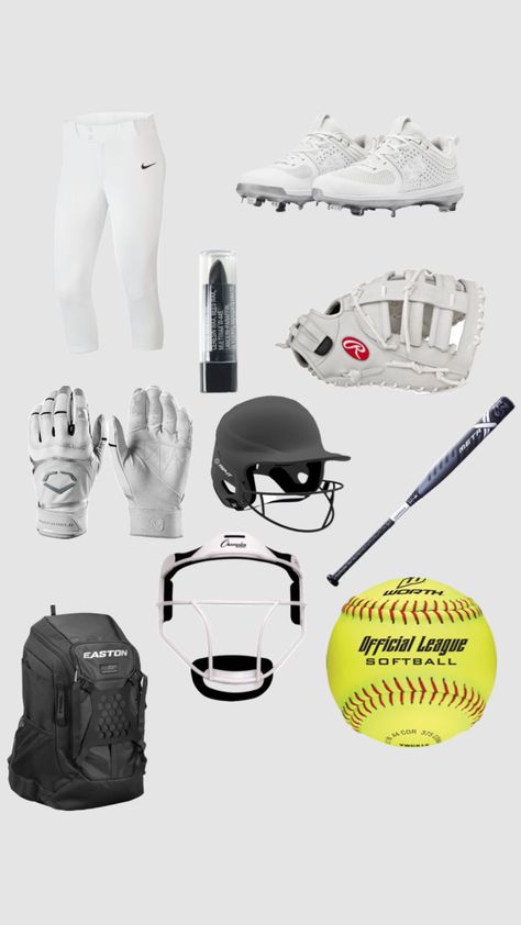 #softball4life #softball School Sports Outfits, Custom Softball Gloves, Softball Backpacks, Softball Cheer, Softball Outfits, Softball Equipment, Softball Catcher, Softball Gloves, Girls Softball