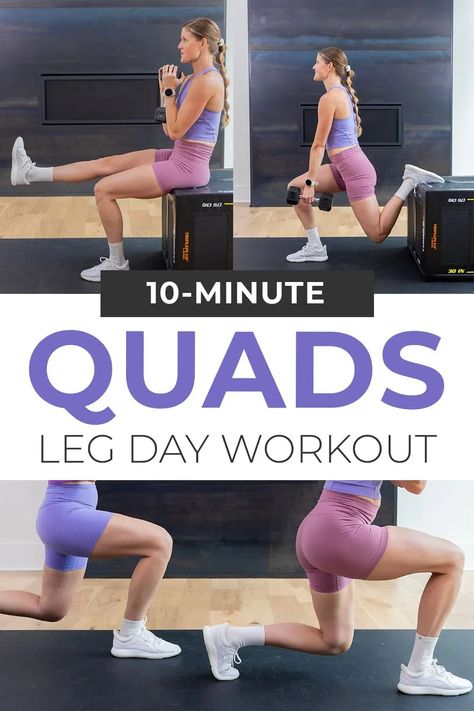 Best Quad Exercises, Quad Strengthening, Quick Leg Workout, Best Hamstring Exercises, Quad Workout, Quad Muscles, Lower Body Strength, Nourish Move Love, Functional Movement