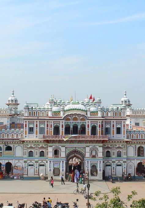 Janaki Mandir, one of the famous temples of Janakpur, Nepal Janki Mandir Nepal, Janakpur Temples, Janaki Temple, Janakpur Nepal, Janaki Mandir, Ipl Videos, Sita Photo, Ram Sita Photo, Ram Sita