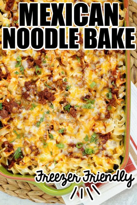 Cheesy Noodles, Noodle Bake, Mexican Beef, Mexican Casserole, Yummy Pasta Recipes, Mexican Food Recipes Easy, Beef And Noodles, Beef Casserole, Mexican Dishes