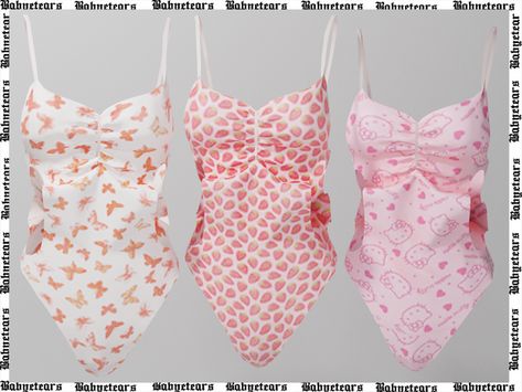 Sims 4 Strawberry Dress, The Sims4 Cc Swimsuit, Sims 4 Mods Swimsuit, Sims Swimsuit Cc, Sims4 Cc Clothing Female Jeans, Sims 4 Swimsuits Cc, Sims4 Swimsuit Cc, Swimsuit Cc Sims 4, Sims 4 Cc Strawberry