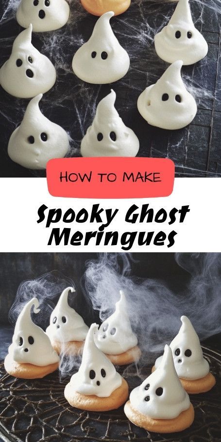 Spooky Meringue Ghosts: Whimsical Halloween Treats Create adorable meringue ghost treats to add a fun, spooky touch to your Halloween dessert table. Perfect for festive family gatherings, these delightful sweets will enchant both kids and adults with their ghostly charm. Ghost Meringue, Meringue Ghosts, Ghost Meringues, Halloween Dessert Table, Ghost Treats, Halloween Dessert, Halloween Food Treats, Spooky Treats, Whimsical Halloween