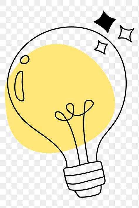 Title Png Aesthetic, Idea Bulb Illustration, Light Bulb Clip Art, Cute Illustrations Doodles, Light Bulb Doodle, Light Bulb Ideas, Bulb Doodle, Bulb Png, Bulb Illustration