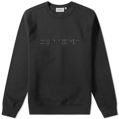 CARHARTT CARHARTT LOGO SWEAT. #carhartt #cloth Carhartt Sweater, Carhartt Logo, Stylish Logo, Carhartt Work In Progress, American Brand, Black Exterior, Style Sneakers, Carhartt Wip, Carhartt Mens