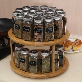 Spinning Spice Rack, Thrift Christmas, Bamboo Spice Rack, Revolving Spice Rack, Seasoning Jars, Garden Clothing, Cupboard Closet, Rotating Spice Rack, Wood Storage Rack