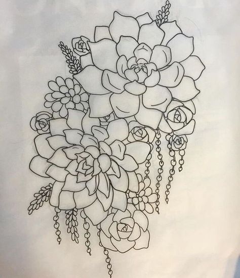 Tattoo Succulent, Plants Tattoo, Succulent Tattoo, Succulents Drawing, Backpiece Tattoo, Succulent Art, Plant Tattoo, Disney Tattoo, 1 Tattoo