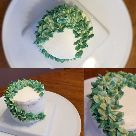 Use a leaf tip and three shades of the same color frosting to create a simple wrapped design. #pipingtips #piping #leaftip Frosting Leaves, Color Frosting, White Frosting, Piping Icing, 50th Party, Piping Tips, Shower Food, Summer Food, Baby Shower Food