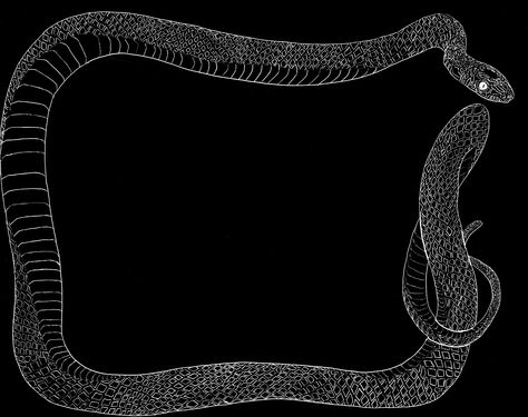 snake border  mariaoglesbyart.blogspot.com Creepy Border Design, Snake Border Design, Snake Template, Witchy Wallpaper Border, Black And White Snake Drawing, Black And White Snake Aesthetic, Snake Border, Letter Borders, Snake Drawing