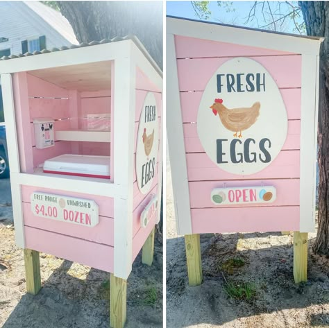 Farm Market Ideas, Farm Stand Ideas, Roadside Stand, Cute Chicken Coops, Chicken Coop Garden, Eggs For Sale, Backyard Chicken Coop Plans, Egg Stand, Backyard Chicken Coop