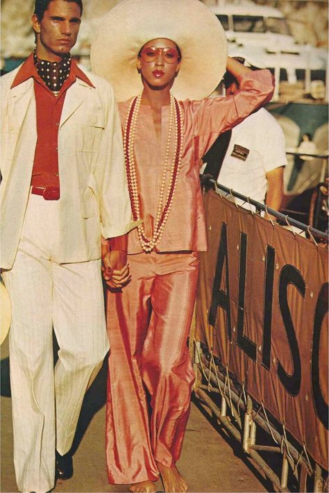 GQ -Tony Spinelli & Pat Cleveland - Elegance 1973 Pat Cleveland, Patti Hansen, Fashion 1970s, Lauren Hutton, 1970s Fashion, Vintage Glamour, Outfits Women, 70s Fashion, Fashion History