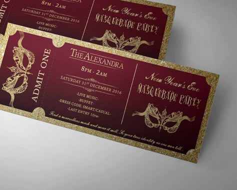 Prom Night Decoration, Party Ticket Design, Nye Masquerade Party, Prom Ticket Design, Masquerade Dance, Prom Tickets, Night Decoration, Masquerade Prom, Prom 2025