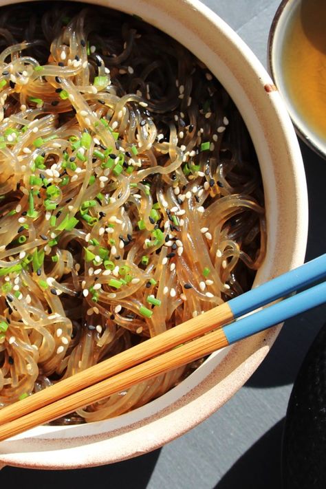 Yummy Korean Glass Noodles (Jap Chae) | "I have been looking for this recipe for a while and I am glad that I found. It tastes very good, and the roasted sesame seeds adds such a nice flavor to the dish." #allrecipes #worldcuisine #internationalrecipes #globalrecipes #globalfoods #internationalfoods #asianrecipes #asianfoods Jap Chae Recipe, Jap Chae, Glass Noodles Recipe, Korean Glass Noodles, Noodle Stir Fry, Noodles Recipes, Appetizer Dishes, Glass Noodles, Korean Restaurant