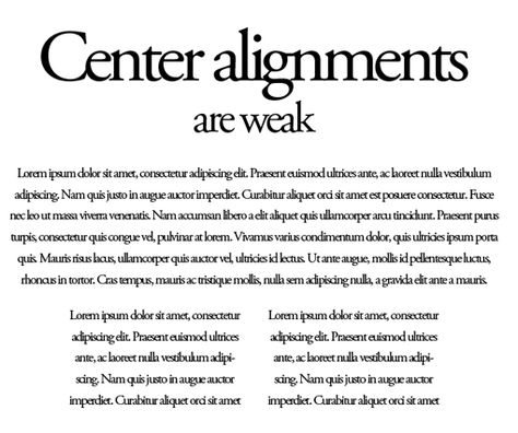 left, center, and right alignments: when to use In Design, Typography, Graphic Design, Design