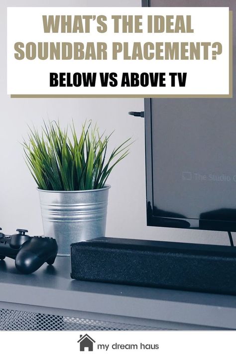 A soundbar can dramatically improve your TV's sound, but where is the ideal soundbar placement? Should you place it below, above, behind or in front of your TV? Tv Sound, Sound Bar, Home Audio, My Dream, New Tricks, Tech News, Improve Yourself, Sound, Bar