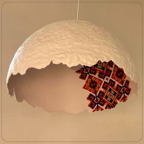 Paper Mache Lamp, Hand Made Lamp, Paper Mache Pendant Lamp - Etsy Paper Clay Lamp, Paper Mache Products, Papier Mache Chandelier, Paper Mache Table Lamp, Paper Pulp Lamp, Ceramic Hanging Lamp, Paper Mache Wall Art Decor, Papia Mashe, Paper Mache Lamp Shade