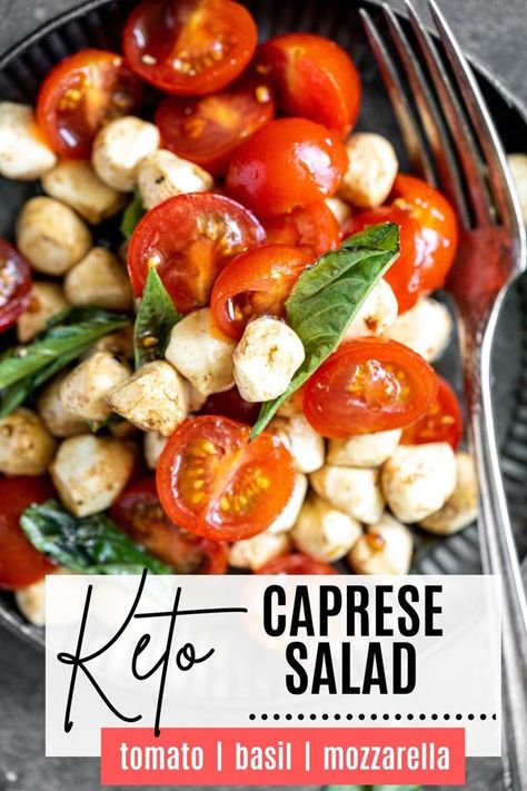 Keto Caprese, Caprese Salad Recipe, Low Carb Salad, Tomato Mozzarella, Fresh Salad, Ketogenic Diet Meal Plan, Keto Side Dishes, Visually Pleasing, Keto Meal Prep